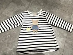 petit main ストライプ クマTシャツ 90cm