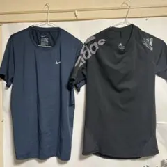 ナイキ＆アディダス 半袖Tシャツ 2枚セット メンズ Sサイズ スポーツウェア