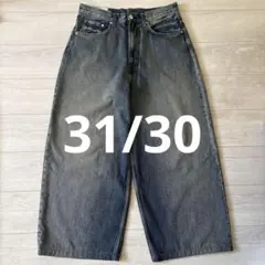 H&M スーパーバギーデニム ダークブルー 31/30 裾上げ済