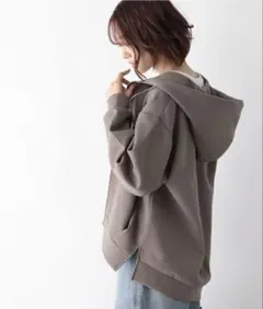 グローバルワーク　サマミエエアリーZIPパーカー　グレイッシュモカ　M