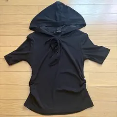 GORGE　フード付きTシャツ　ブラック　フリーサイズのサムネイル