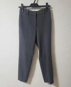 H&M シガレットパンツ　36/Sサイズ　ストライプ　グレー
