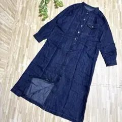 デニムシャツワンピース ロングワンピース