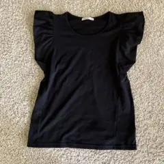 NICE CLAUP ブラック ノースリーブ Tシャツ