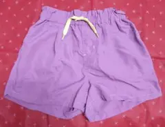 紫色 半ズボン ゴムウエスト