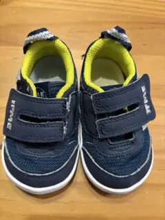 12.5cm IFME イフミー　Lightベビーシューズ　ネイビー/イエロー