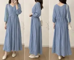 【価格更新/美品】RayCassinブルーワンピース Fサイズ