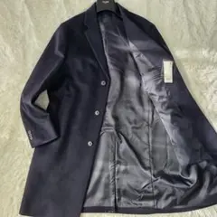 【未使用/保管品】ユニクロ チェスターコート カシミヤ混 ネイビー XL