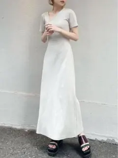 MURUA ムルーア　アシメネックバックオープンワンピース　ロングワンピ