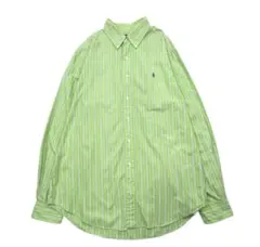 Ralph Lauren グリーンストライプシャツ