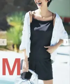 IEDIT 福田麻琴さんコラボ リブ素材のスイムウェア3点セット Mサイズ黒のサムネイル