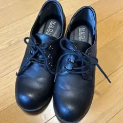 厚底レースアップシューズ 黒