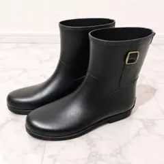 a.v.v レインブーツ 24cm ブラック ショート丈 防水 レディース 長靴のサムネイル