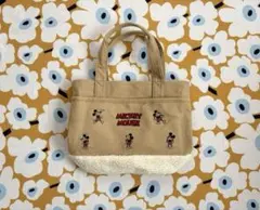 SALE✩.*˚ディズニー ミッキーマウス ボア×ロゴ刺繍入りトートバッグ