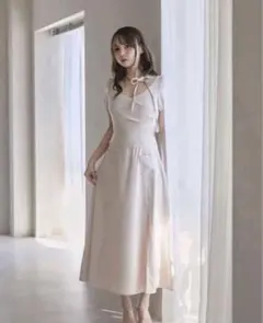 andmary Sara silky dress ベージュ S - メルカリ