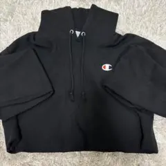 Champion Reverse Weave クロップドパーカー M ブラック