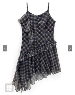 GRL チェック柄アシンメトリーキャミワンピース[gn422]