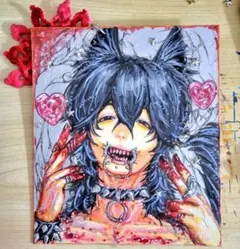 原画『妖か、人か。―玉藻前―』九尾の狐 妖怪 一点物 和風アート 大色紙 原画『妖か、人か。―玉藻前―』九尾の狐 妖怪 一点物 和風アート 大色紙
