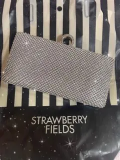 STRAWBERRY-FIELDS★シルバーストーンクラッチバッグ★極美品