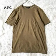 A.P.C. アーペーセー Tシャツ XS カーキ ロゴ刺繍 半袖 綿 日本製のサムネイル