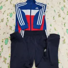adidas ジャージ 110cm 青/赤/白　セットアップ