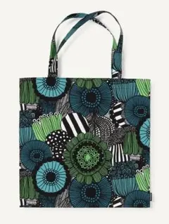 【レア品】marimekko マリメッコ　トートバッグ　新品　グリーン×ブラック
