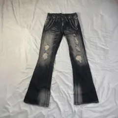新品タグ付】Jaded London フレアデニム W28 ブラック ダメージ - メルカリ