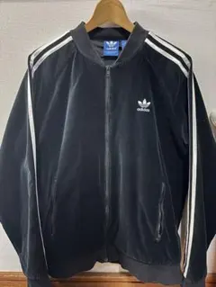 adidas トラックジャケット ベロアSST常 田大希 ブラック 黒XL 古着