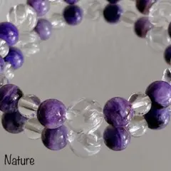 癒しのチャロアイトと水晶のブレスレット