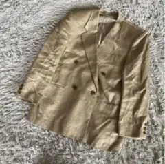 ヴィンテージ　昭和レトロ　リネン100% ダブルブレストテラードジャケット