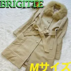 ✨️アンゴラ&フォックスファー✨️ウールコート ロングコート ベージュ 9号 M