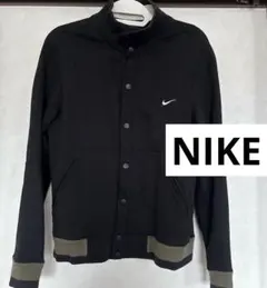 【美品】NIKE 前開き　スウェット Lサイズ　トレーナー　ボタン　黒　ナイキ