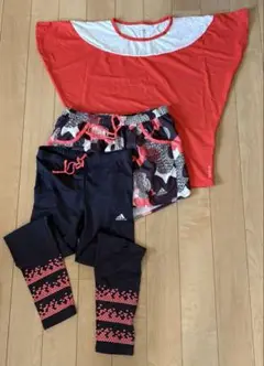 Reebokトップスとadidas花柄ボトムス（パンツ・レギンス）セットマラソン