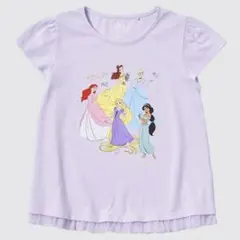 ユニクロ　ディズニー　Tシャツ　プリンセス　薄紫　120