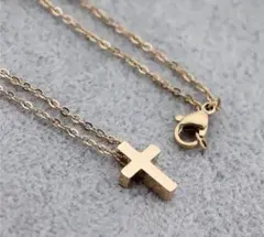 ミニクロスネックレス　ステンレスネックレス　レディースネックレス
