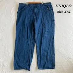 UNIQLO✨ユニクロ（XXL）デニムワークパンツ コットンリネン 大きいサイズ