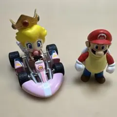 プルバックカー（ベビーピーチ）フィギュア（マリオ・コウラ）2点セット 未使用