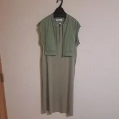 ノースリーブロングワンピース 3B オリーブグリーン