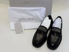 新品★定価15万弱★ジミーチュウ★クラッシュ風スタッズが可愛いローファー★35★