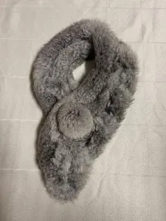 ファー　グレー　マフラー　ストール　ショール