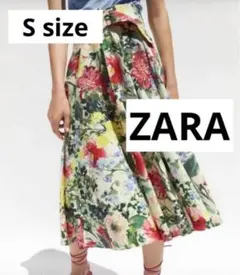 【美品】ザラ ロングスカート フレアスカート Aライン 花柄 S