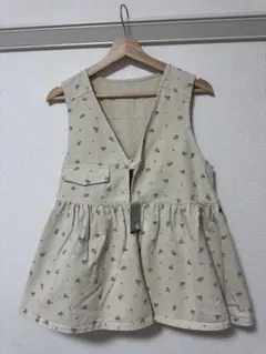 FREAK'S STORE ペインターベスト/デニムベスト 花柄