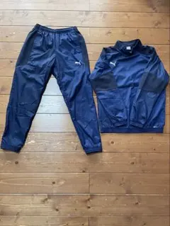 プーマ ピステ・ウィンドブレーカー 160㎝ 上下セット 裏起毛 ネイビー