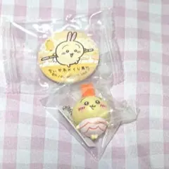 ちいかわ くら寿司 うさぎ フィギュア、缶バッジ(2点セット)④