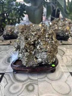 特大3kg超！パイライトクラスター 20cm 黄鉄鉱 原石 結晶 鉱物標本 塊