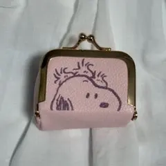 【新品】スヌーピー がまぐちミニケース ピンク