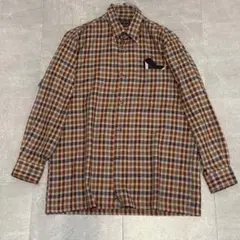 90s 長袖シャツ コットン L ベージュ マルチカラー 古着MIX ゆるダボのサムネイル