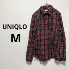 UNIQLO ユニクロ シャツ ネルシャツ チェック 長袖 赤 紺 レディースM