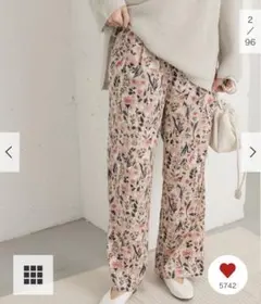 新品タグ付◆ M DOORS 『イージーケア』フラワープリントイージーパンツ