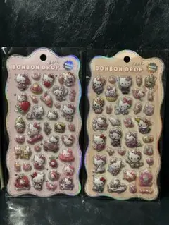 キティ キャラクター 立体シール ぷっくりシール2種類セット